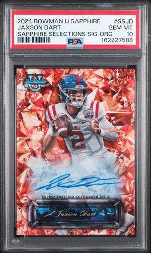 Jaxson Dart #SS-JD 2024 Bowman Chrome University Sapphire Selections Signature card