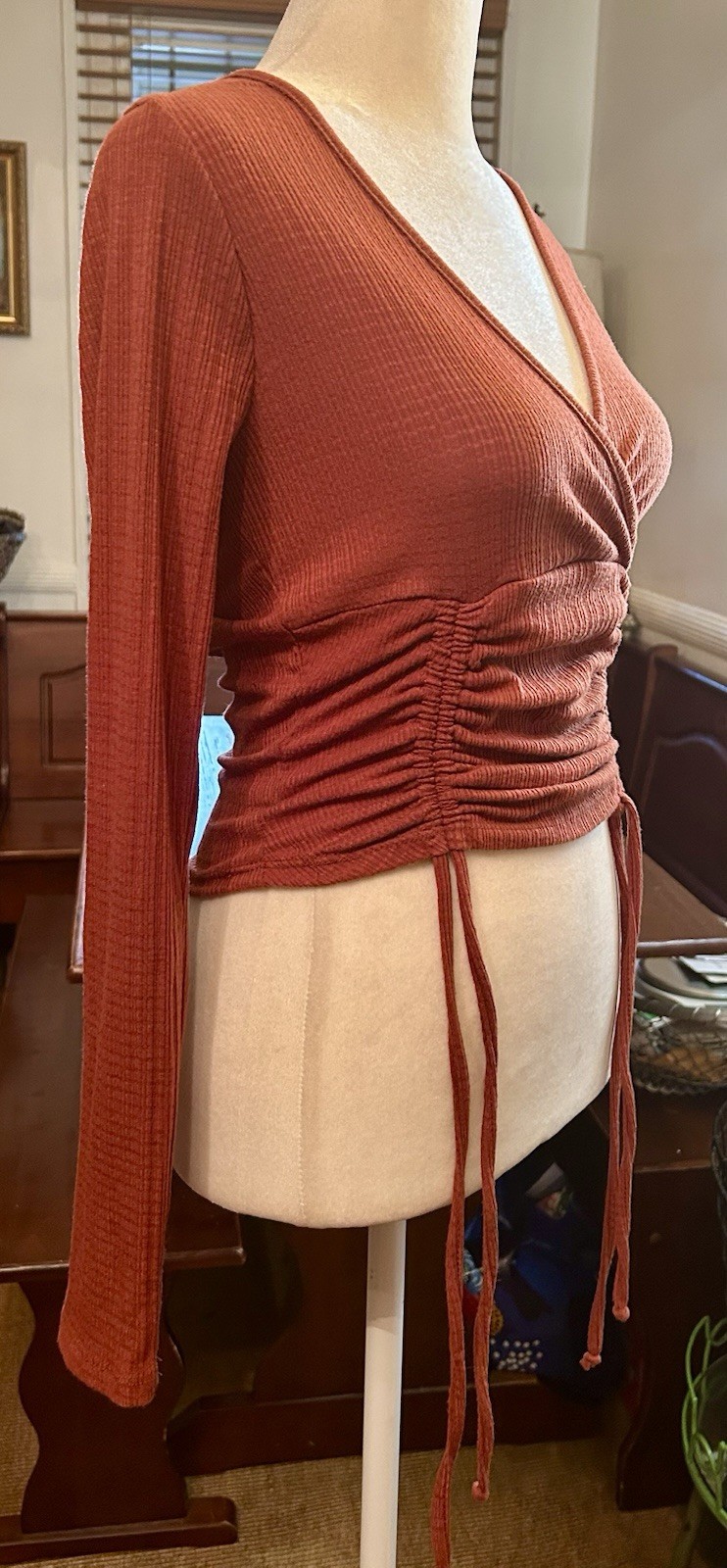 Cloud Dancer - Burnt Orange Rust Cropped Wrap-Fro… - image 3