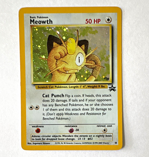 WOTC Meowth 10/53 Wotc Promo Holo Promo English 50 HP Basic Pokemon