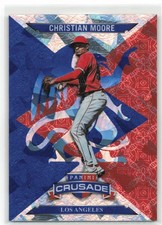 2025 Panini Crusade Christian Moore Blue Cracked Ice Crusade Insert #23