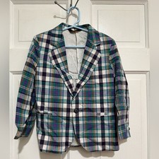 Vintage Boys Plaid Blazer Jacket 1990s