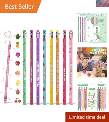 48 Pcs Scented Pencils for Kids Cute Motivational Colorful Fun Wood HB Pencil...