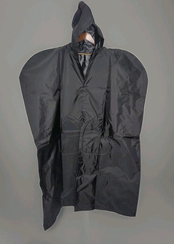 NEW HEAVY DUTY NYLON FOOTBALL Sideline Waterproof Team Rain Cape Poncho Black XL - Picture 2 of 6