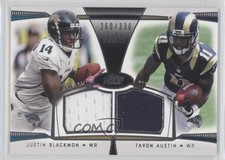 2013 Topps Prime Dual Combo Relics /330 Tavon Austin Justin Blackmon #DCR-BA 0o9