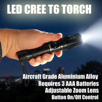LED CREE T6 TASCHENLAMPE verstellbarer Strahl robuste robuste Aluminium Taschenlampe