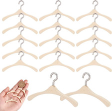 30 Pieces Miniature Clothes Hangers, Small Burlywood Miniature Wooden Clothes Ha