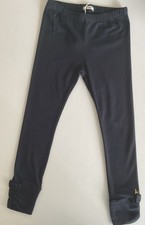 FRENCH DESIGNED IKKS GIRL 4A NAVY LEGGING COTTON BLEND CUTE RUFFLE ANKLE NWT