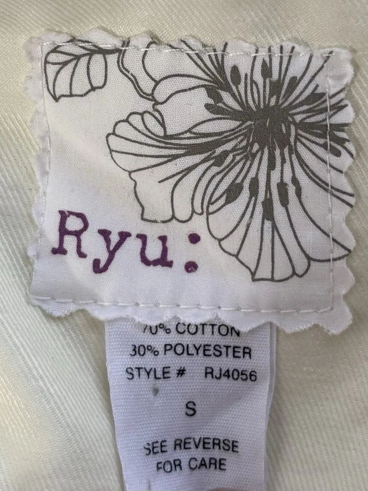 Chaqueta Anthropologie Ryu S Off White Plisada Puff Manga 3/4 Algodón Forrada Nueva Foto 4 de 4