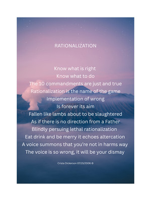 RATIONALIZATION - Inspired wall art Poetry Poster 16x20