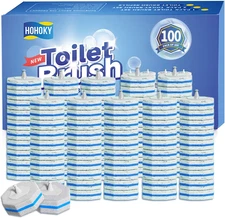 100Pc Bulk Toilet Wand Refills - Disposable Toilet Brush Replacement Heads, Pack
