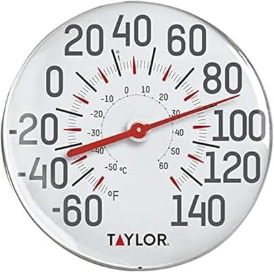 Metal Wall Indoor Outdoor Thermometer, Wireless Thermometer with Easy to Read La
