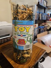 125 Toy Soldiers-Made in USA Processed Plastic Co in Container