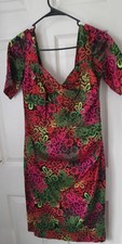 Studibaker Australia size 14 vintage 80s style flourescent Floral occasion dress