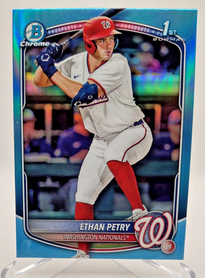 2025 Bowman Draft 1st Chrome Ethan Petry #BDC-151 Sky Blue Refractor Nationals 