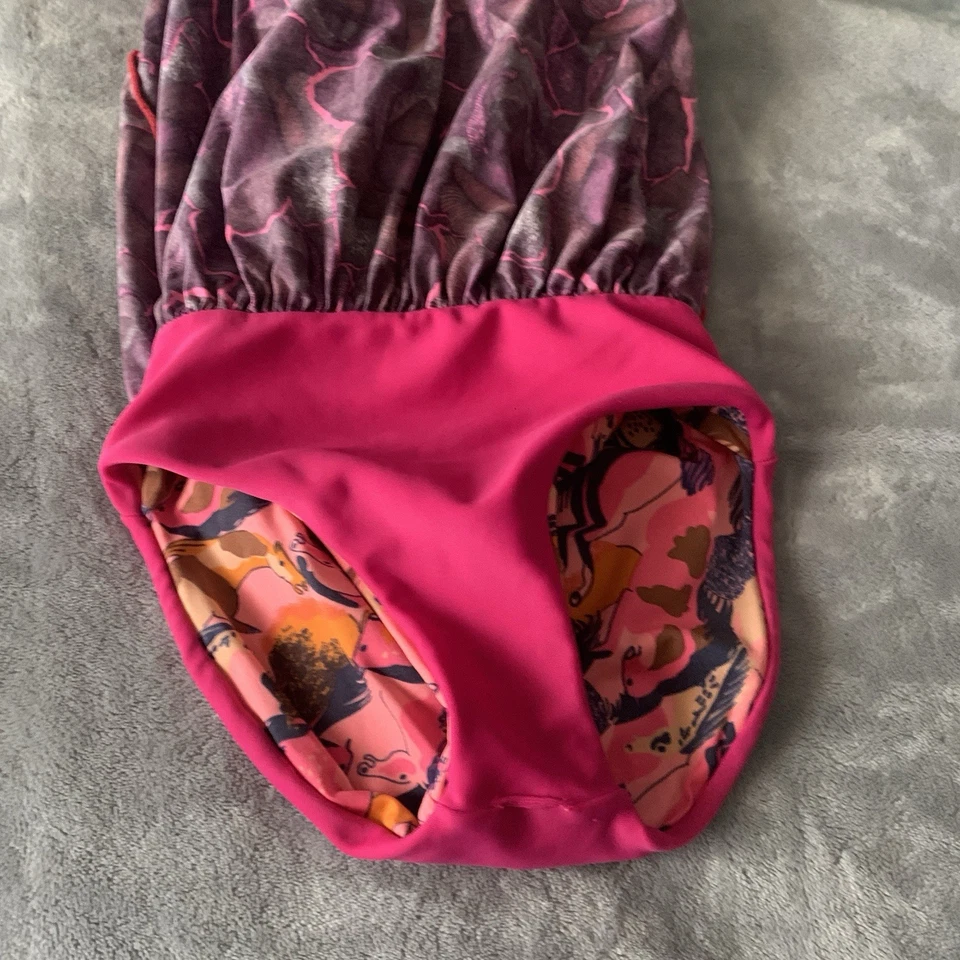 Maaji Kids Girl one Piece Swimsuit 4 Colorful Pink Purple  Checkered Straps - Image 4 of 4