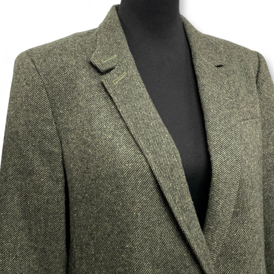Banana Republic Olive Speckled Wool Blend Hacking Blazer Jacket Women’s Size 12 - Image 4 of 4