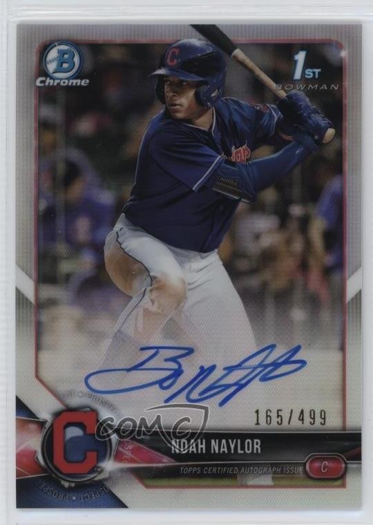2018 Bowman Draft Chrome Pick Refractor 165/499 Bo Naylor Noah #CDA-NN Auto 01ic