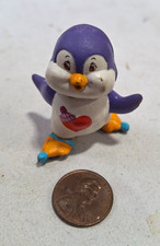 Vintage 1985 Care Bear Cousins Cozy Heart Penguin Purple 2" PVC Figure