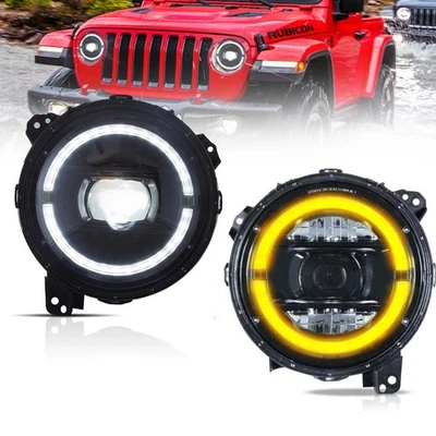 LED-Doppelscheinwerfer für Jeep Wrangler JL 2018-2025 mit Blinker-Scheinwerfern - Bild 1 von 4
