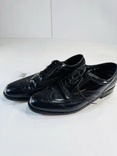 USA Florsheim Imperial Mens Wingtip Oxford Dress Shoes Black Leather Size 10