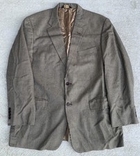 Jos A Bank Signature Gold Mens Sport Coat Jacket Sz 44R Gold/Brown Houndstooth