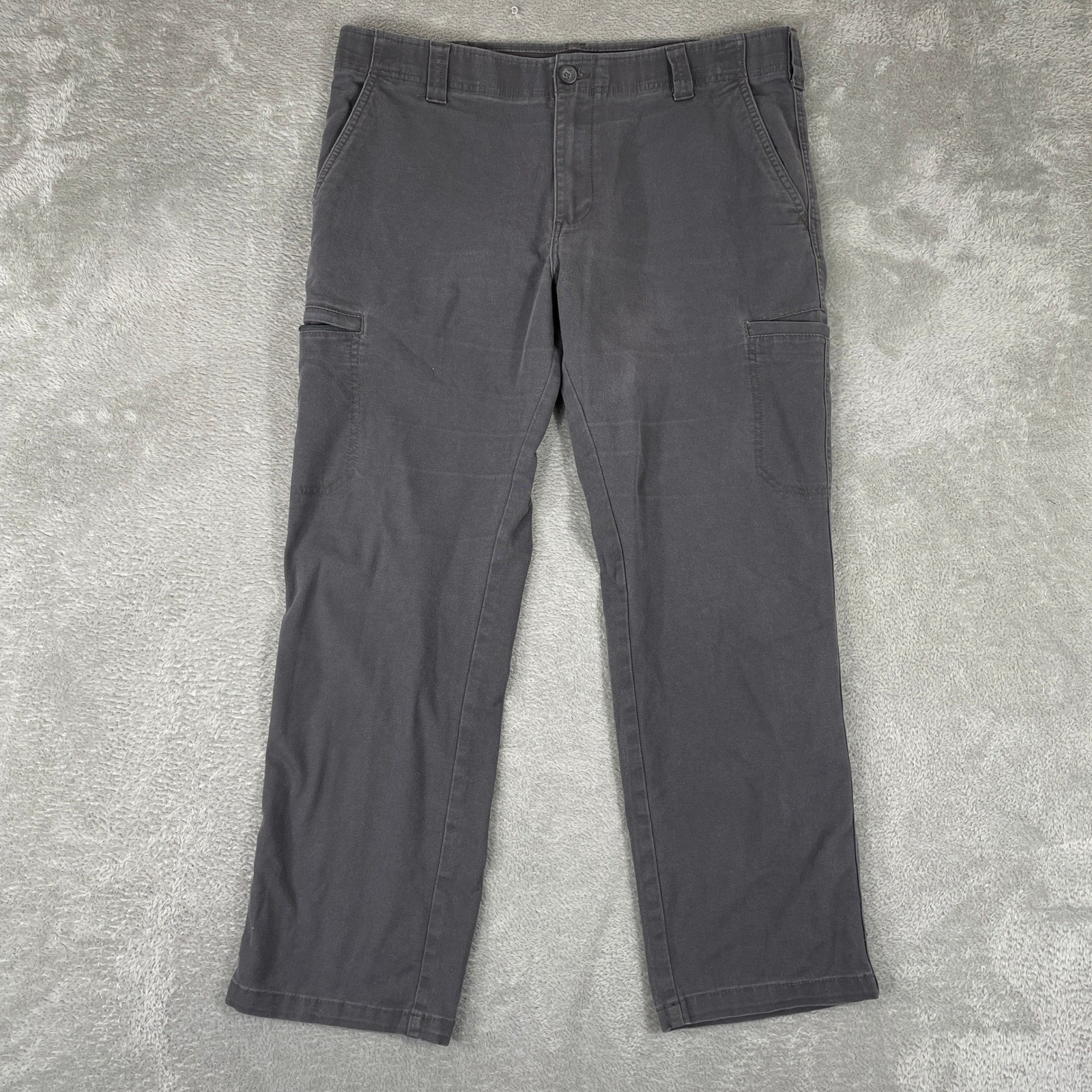 Mens 36x30 Grey Regular Straight Stretch Work