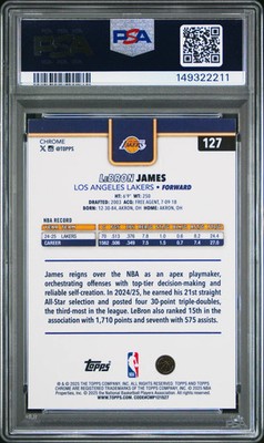2025 Topps Chrome LeBron James #127 Basketball Refractor PSA 9 | eBay
