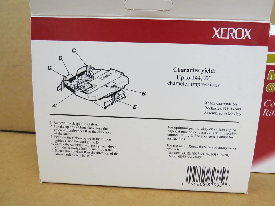 Lote de 3 cartuchos de cinta negra corregibles Xerox Memorywriter serie 60 8R2335 Foto 3 de 4
