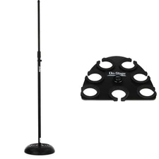 On-Stage MS7201B Round Base Microphone Stand and Multi-Mic Holder