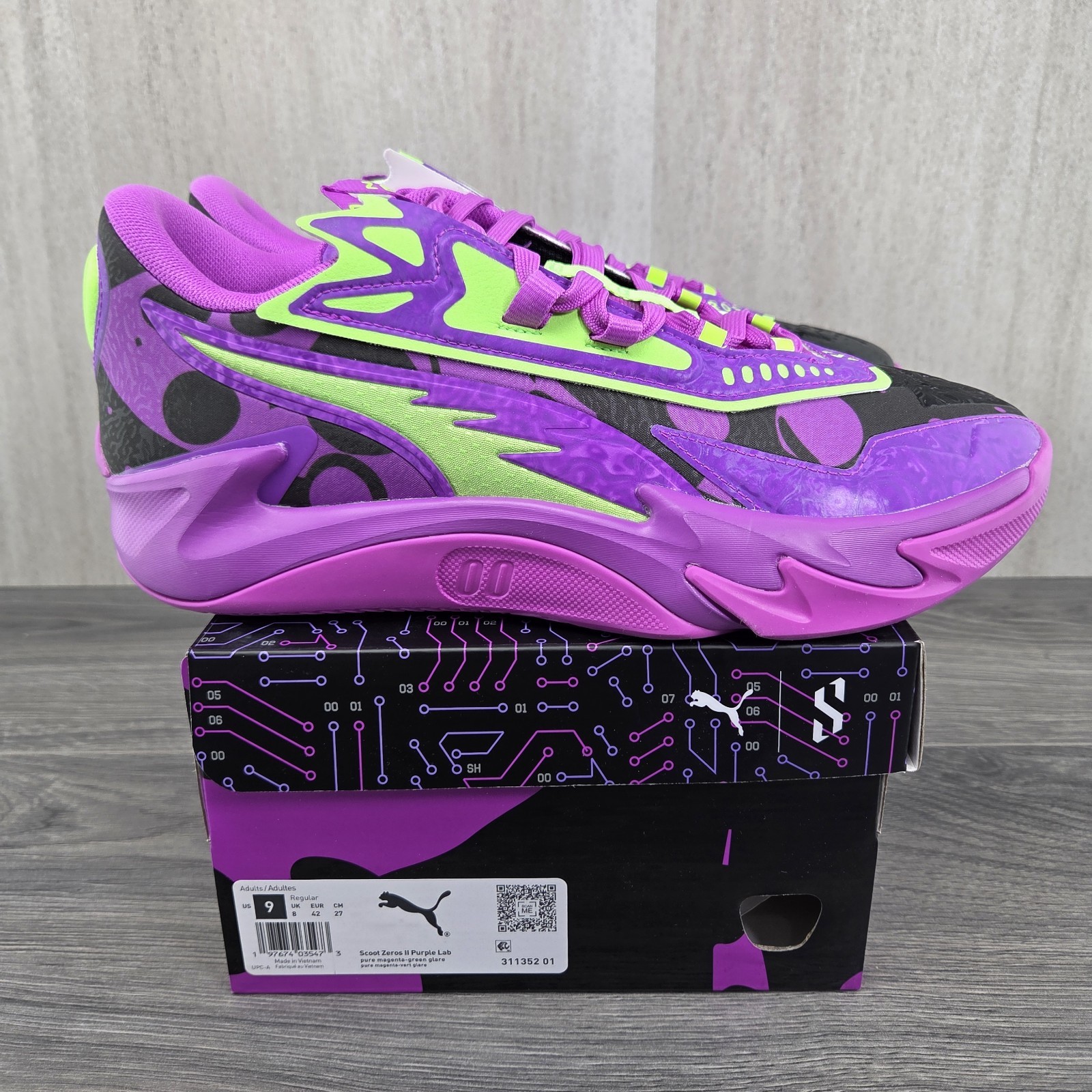 Puma Scoot Zeros II Size 9 Mens Pure Magenta Green Glare Bas
