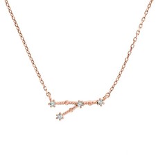 14K Rose Gold Plated Astrology Constellation Horoscope Zodiac Necklace 16-18" -