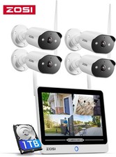 ZOSI LCD NVR 2K WI-FI 6 Security Camera System Outdoor Color Night Vision 1TB