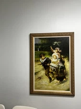 Pintura De La Obra Children’s With A Cart