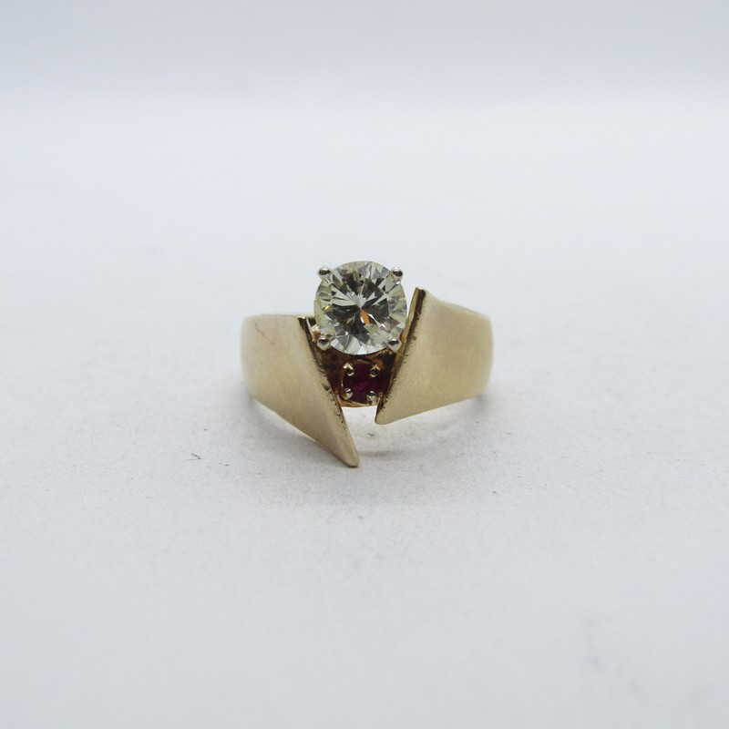 DAI Dana Augastine 14K Yellow Gold Diamond & Ruby Ring Size 7.25 w/Appr SE463