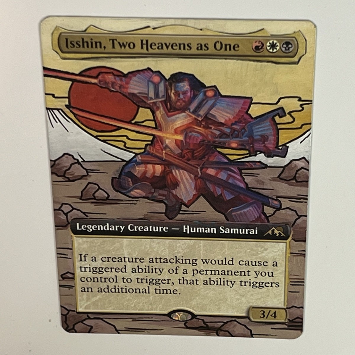 MTG Isshin, Two Heavens As One, Hand Painted Altered Card EDH