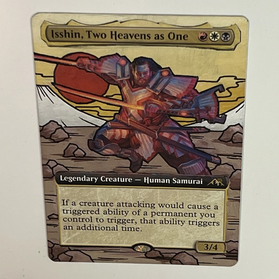 MTG Isshin, Two Heavens As One, Hand Painted Altered Card EDH Japanese Alter Art - Image 3 of 4