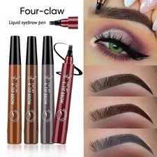 Microblading Eyebrow Pen 4Tip Brow Pencil Waterproof Long Lasting Natural Makeup