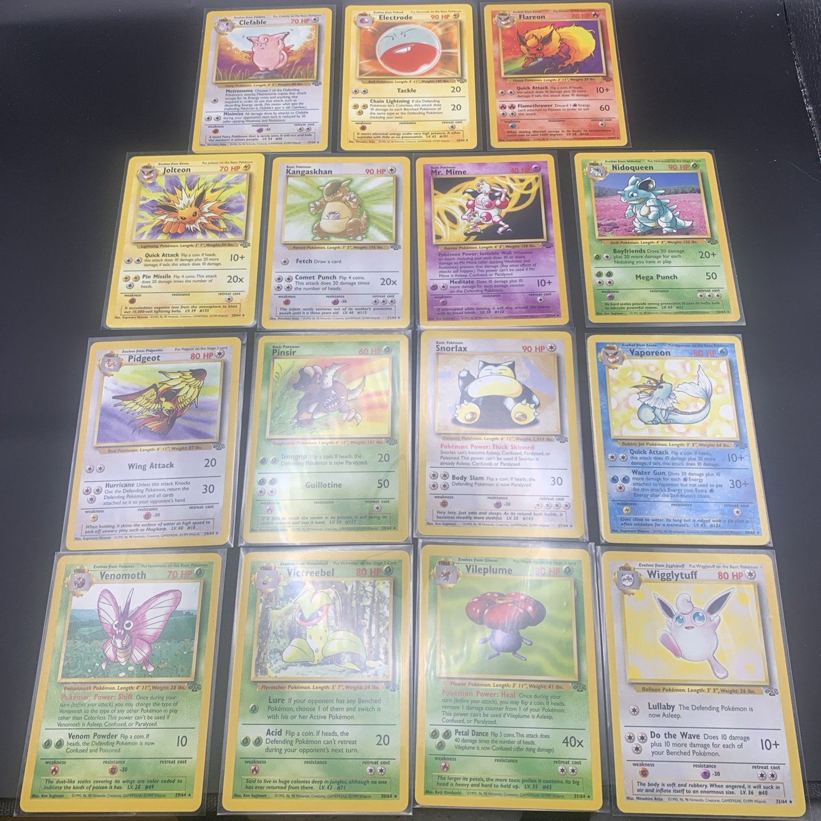 Pokémon TCG Vintage Jungle Non Holo Rare Lot Of 15 NM-HP