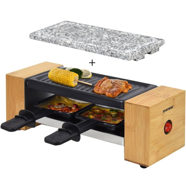 2Er Raclette FüR 2 | Miniraclette | Steinplatte | Emailliert Biel-image