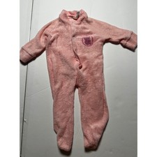 Vtg Kent Large Pink Terry Cloth Footed Pajamas made USA Sleeper Teddy Bear