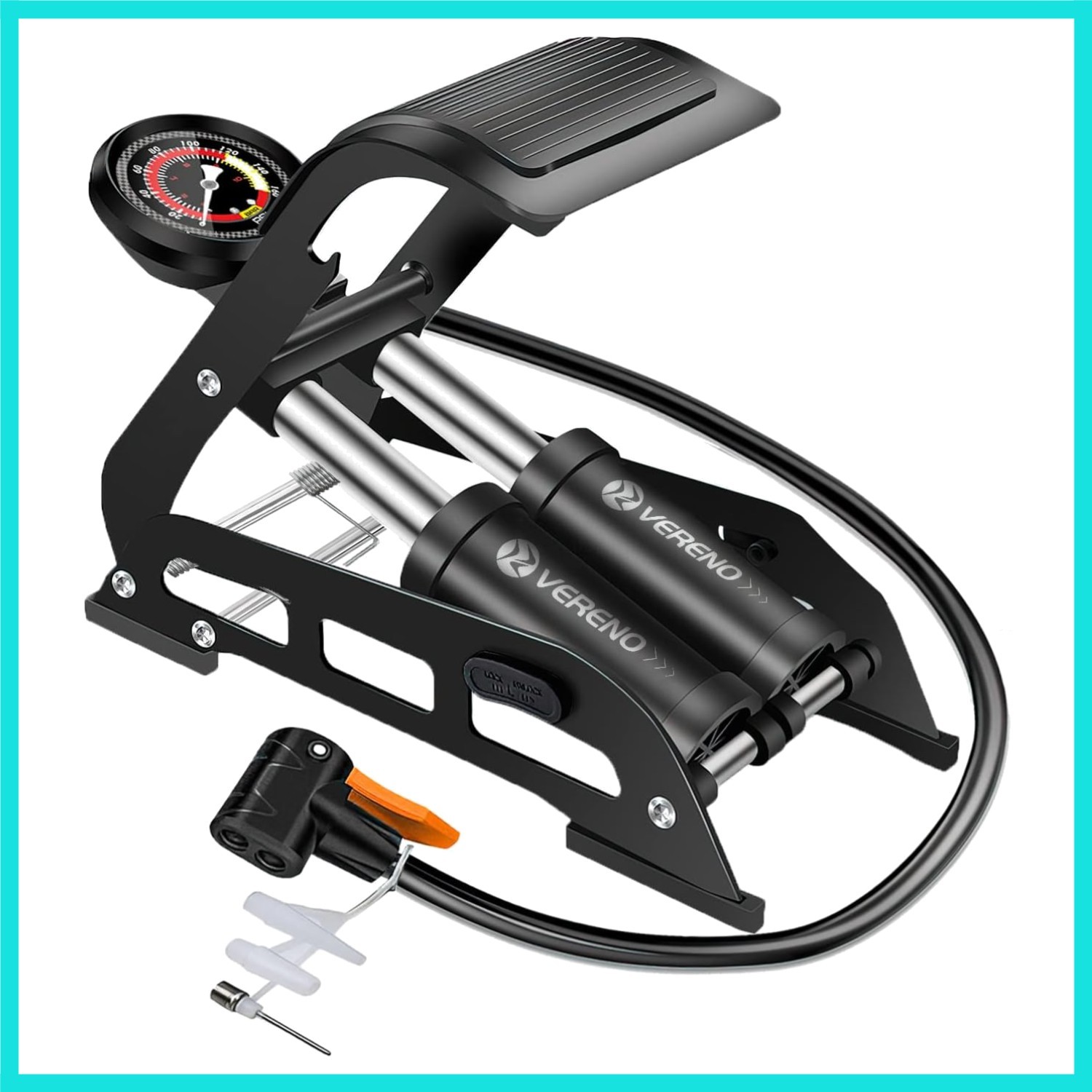 (New) Double Barrel Bike Floor Foot Pump,Portable Air Pump Inflator Pump with 160PS... (39.56 USD) (New) Double Barrel Bike Floor Foot Pump,Portable Air Pump Inflator Pump with 160PS... (39.56 USD)