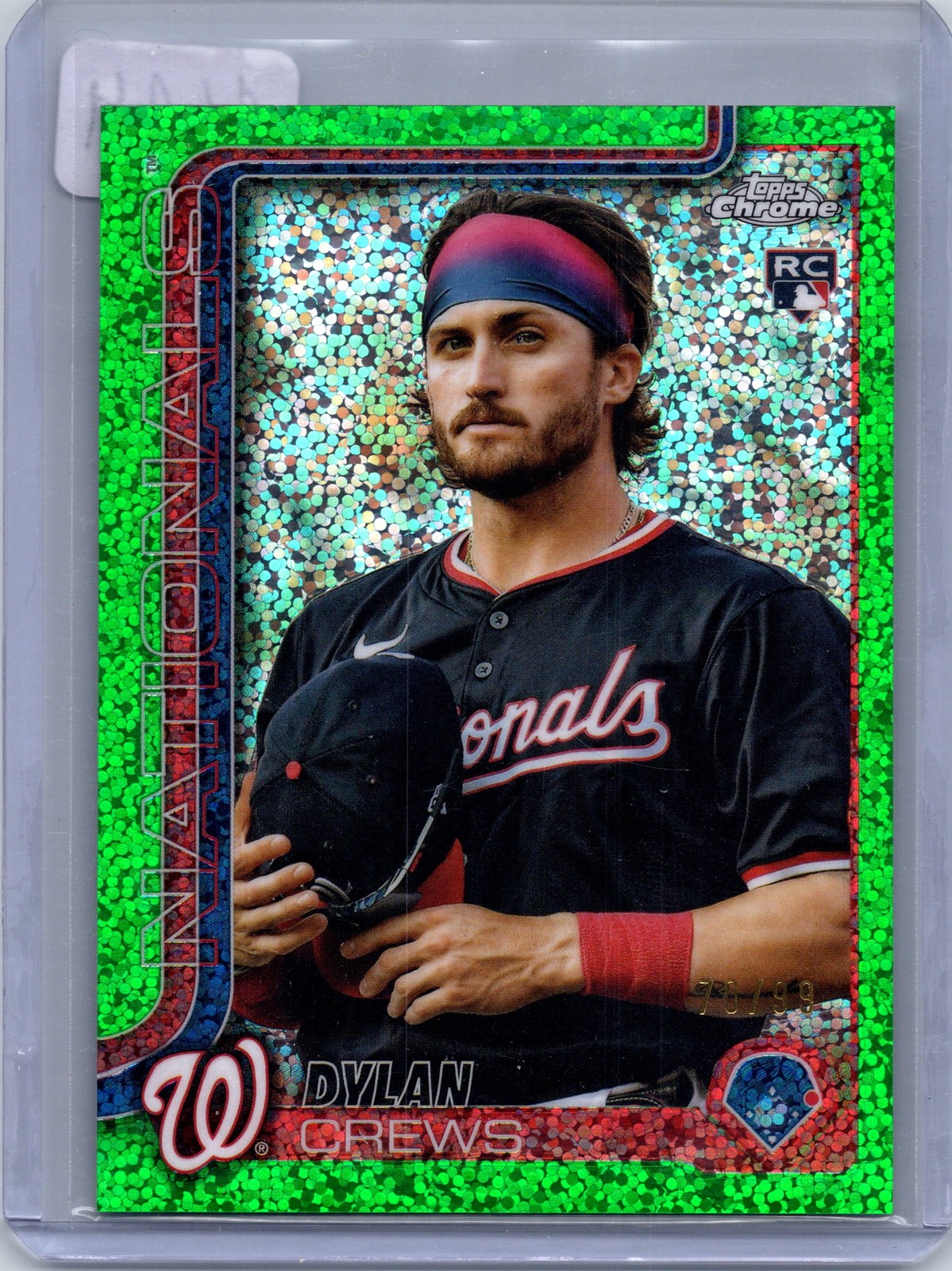 2025 Topps Chrome #146 Dylan Crews Image Variation Green Speckle Refractors /99