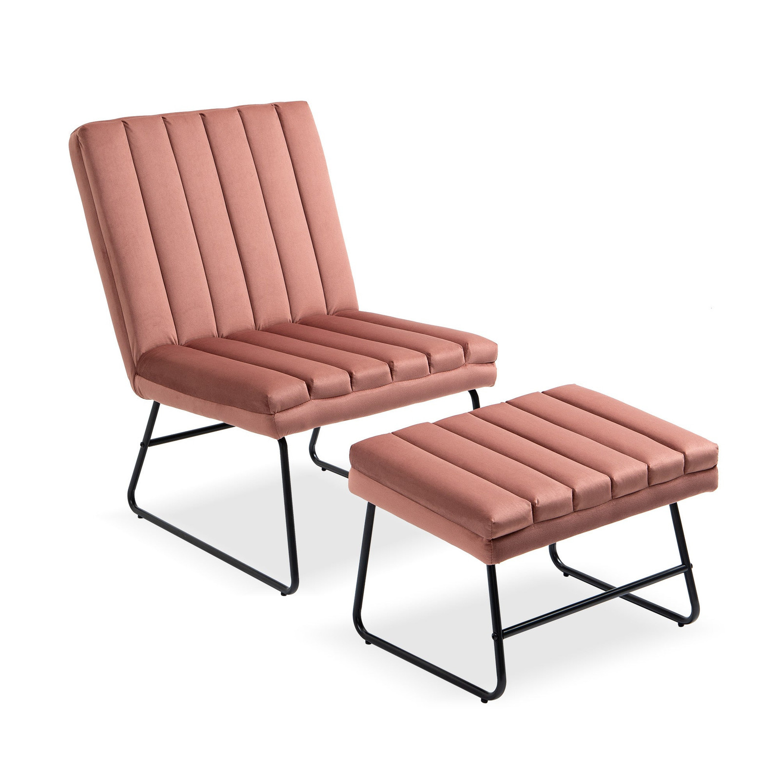 Pink Modern Lazy Lounge Chair and Sofa Set for Stylish Comfort