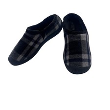 Keen Howser Plaid Slide Slipper Womens Sz 6 Gray Fleece Lined Slip On Clog Shoe