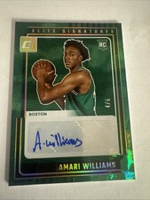 2025-26 Panini Donruss Amari Williams GREEN PRIZM Rookie Auto Card 4/6. rookie card picture