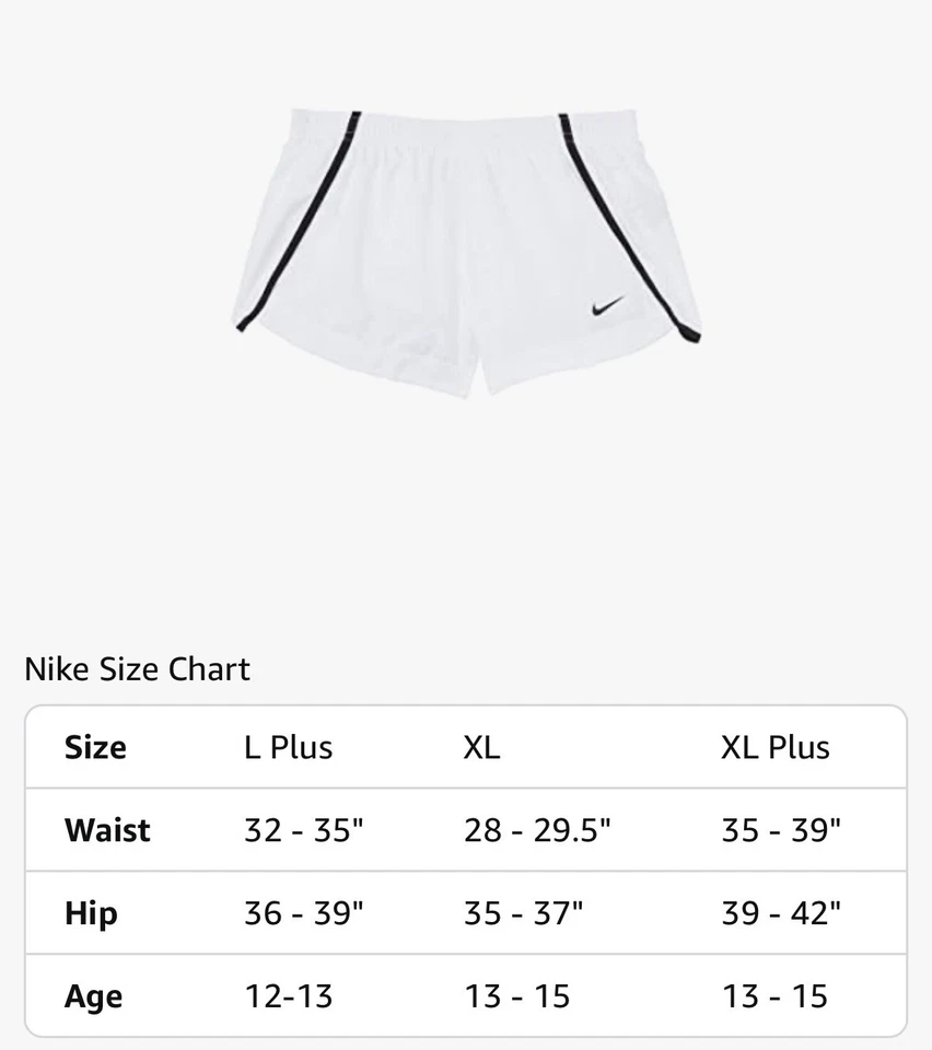 Nike Girl's Running Shorts Youth - Size XL - Dri FIT White/Black - Image 2 of 2