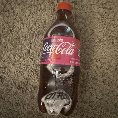 Coca-Cola Starlight Limited Edition Soda Advertising Bottle, Red/Purple