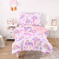 - Toddler Bedding Set for Girls, Mermaid Ocean Sea Animal, 4 Pieces Soft Crib...