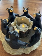 Bearfoots Circle of Bears Votive Candle Holder by Jeff Fleming Big Sky Carvers
