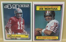 1983 Topps NFL partial set (262 of 396)Montana LT Riggins Dorsett Lott Easley RC